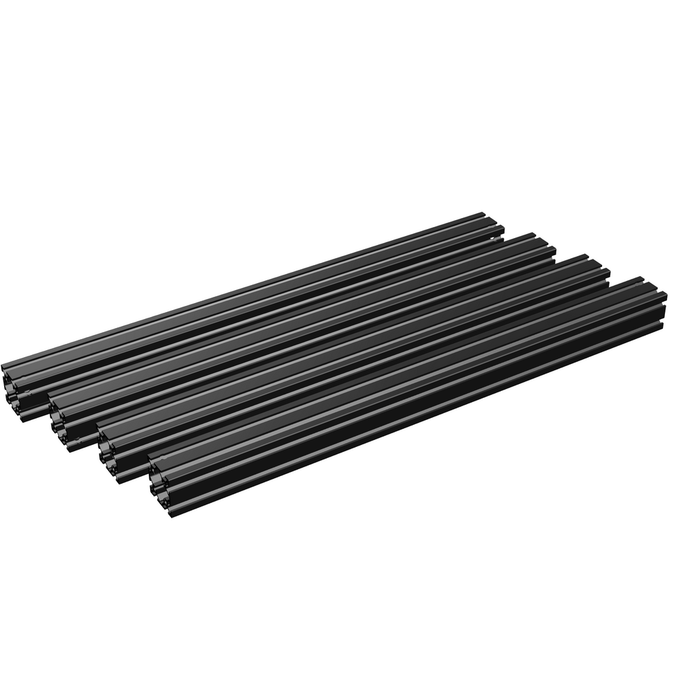 DoomCube corner extrusion kit: four black MISUMI HFSB5-4040 verticals, 530 mm, laid out side by side