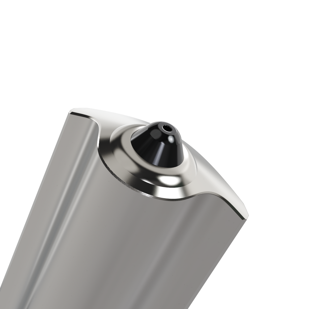 Close-up of the solid polycrystalline diamond tip on the E3D DiamondBack Bambu Lab H2 nozzle