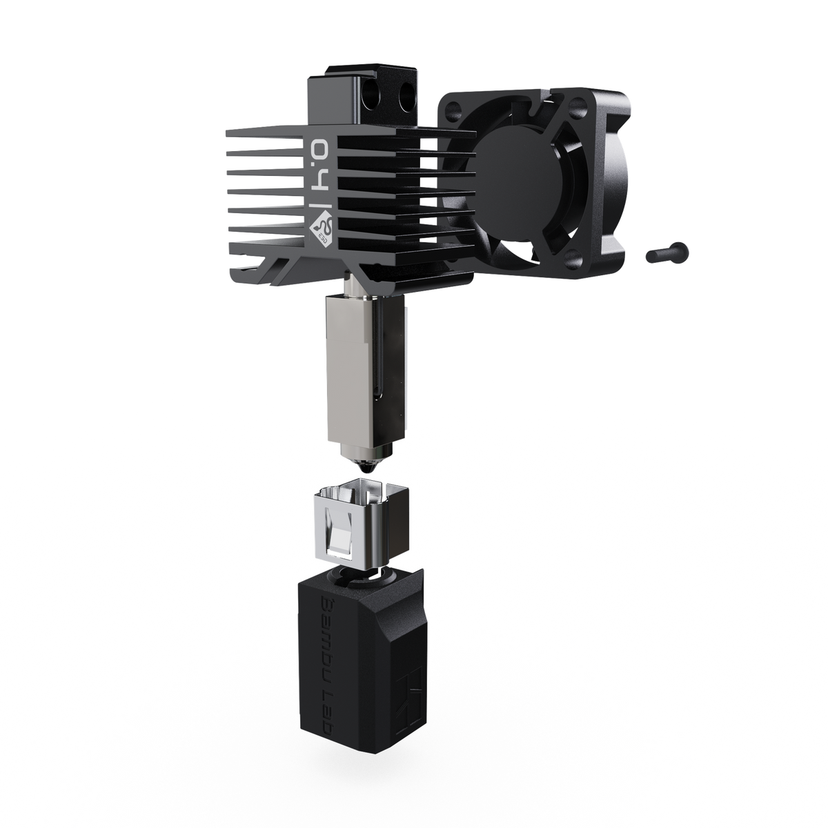 Exploded view of the E3D DiamondBack HotEnd for Bambu Lab