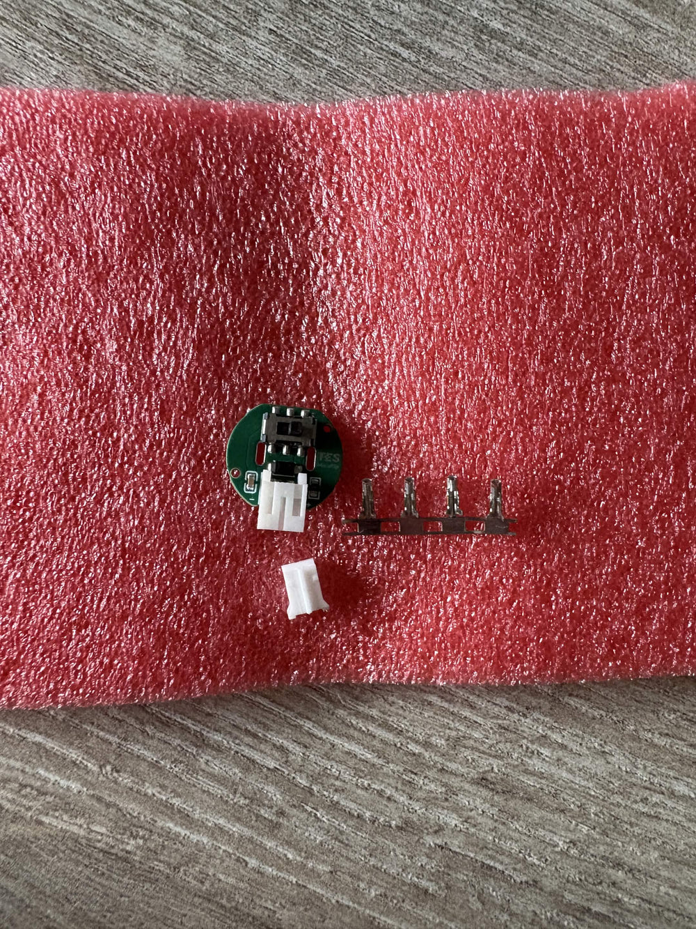 TES MicroFlip PCB for the Goose Belt Purger with included JST-PH housing and 4 crimp pins
