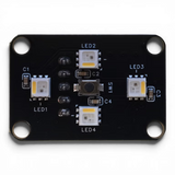 EMU LED Button PCB front: four RGBW LEDs around the SMD switch