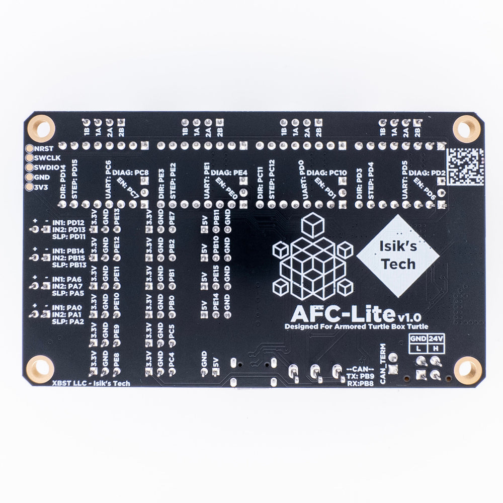 AFC-Lite board, back side with port labels