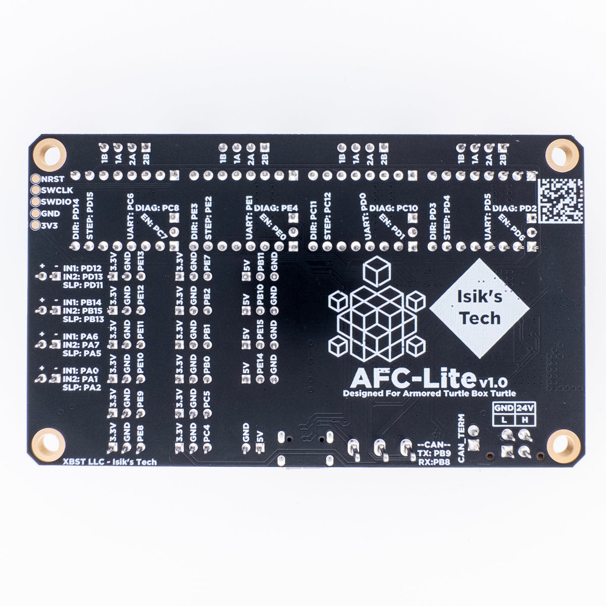 AFC-Lite board, back side with port labels