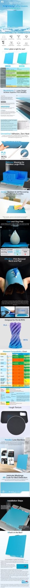 BIQU CryoGrip Frostbite Build plate voor Bambu Lab X1 C / P1P / P1S / A1 - Pjotr3DShop