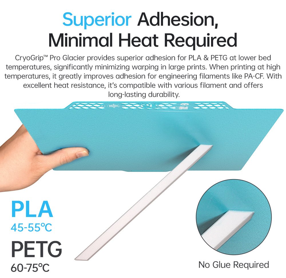 BIQU CryoGrip Pro Glacier Buildplate - 257 x 257 mm - X1 / P1 / A1 - Pjotr3DShop