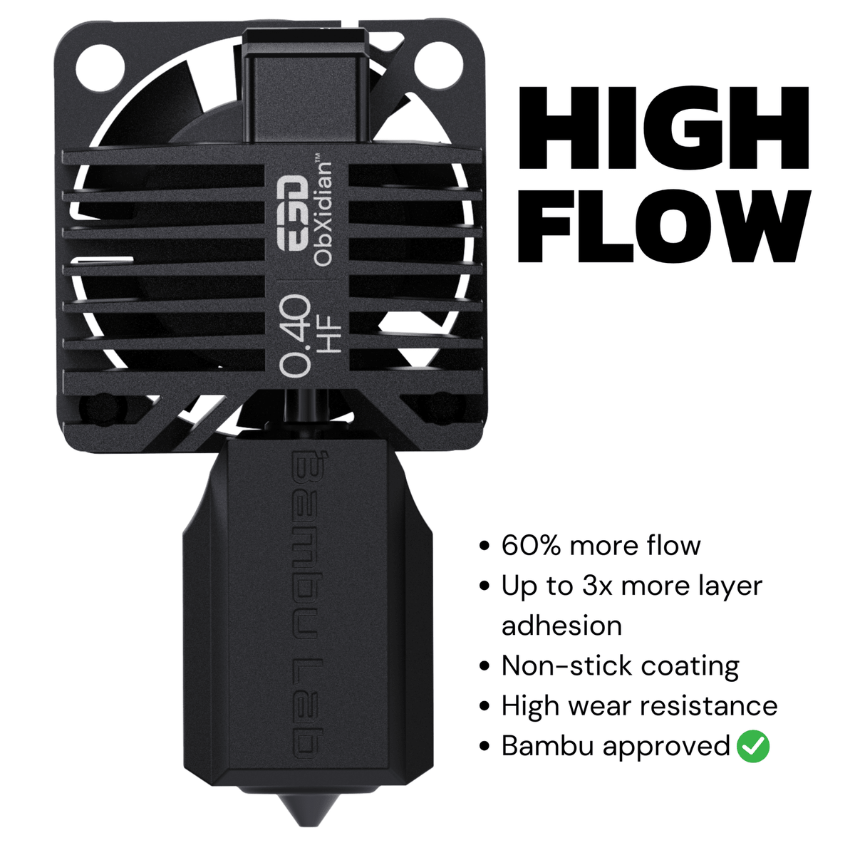E3D High Flow ObXidian Complete HotEnd for Bambu Lab X1 & P1 - Pjotr3DShop