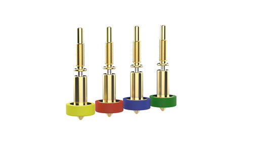 E3D Revo brass nozzles 0.15 to 0.8 mm with colour-coded silicone socks