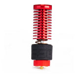 E3D Revo Voron red anodised heatsink with Revo nozzle, front view
