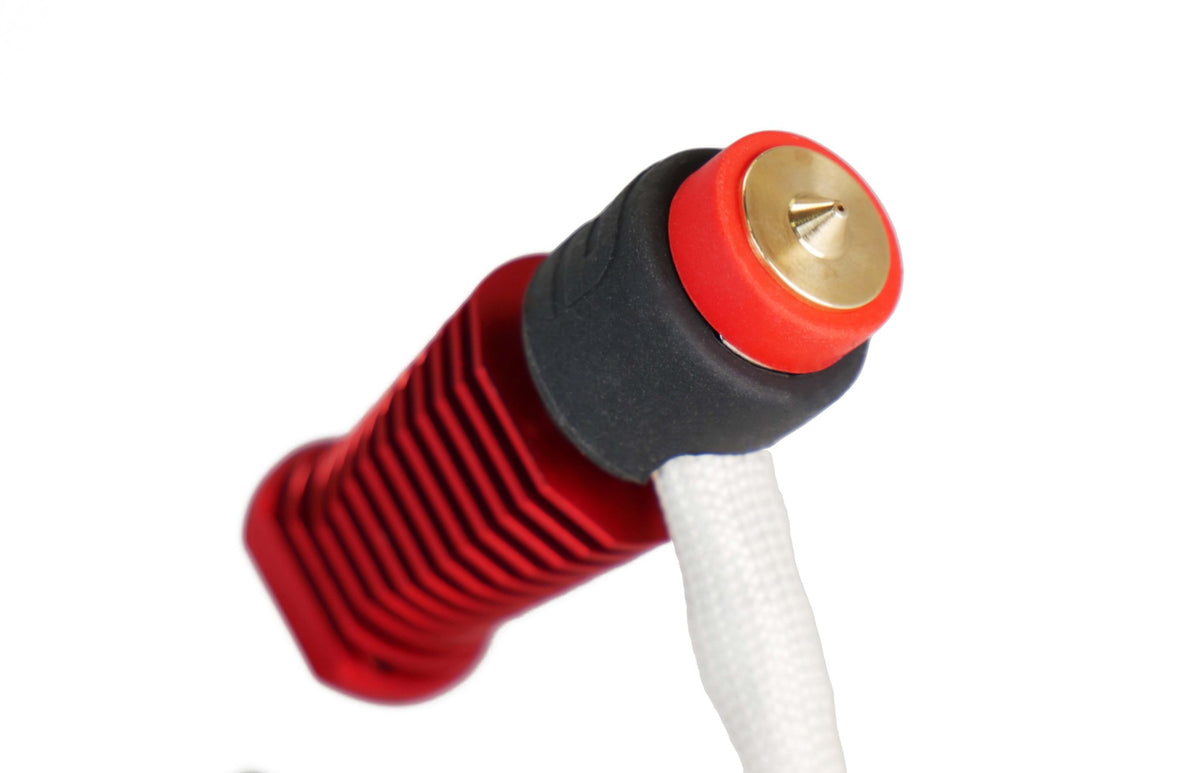 E3D Revo Voron heatsink with HeaterCore sock, side view