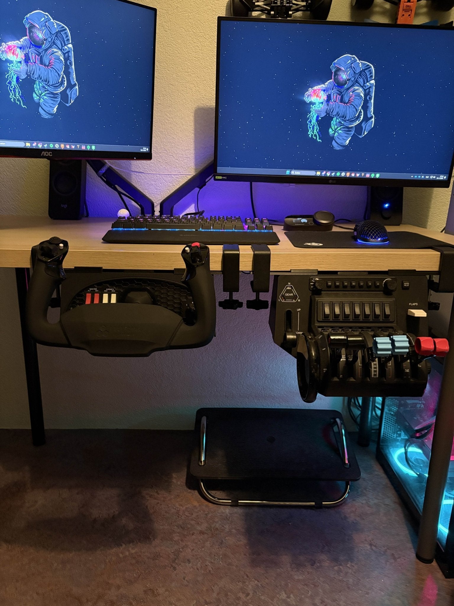 Honeycomb Alpha & Bravo Flight Sim Under Desk Mounts - Pjotr3DShop