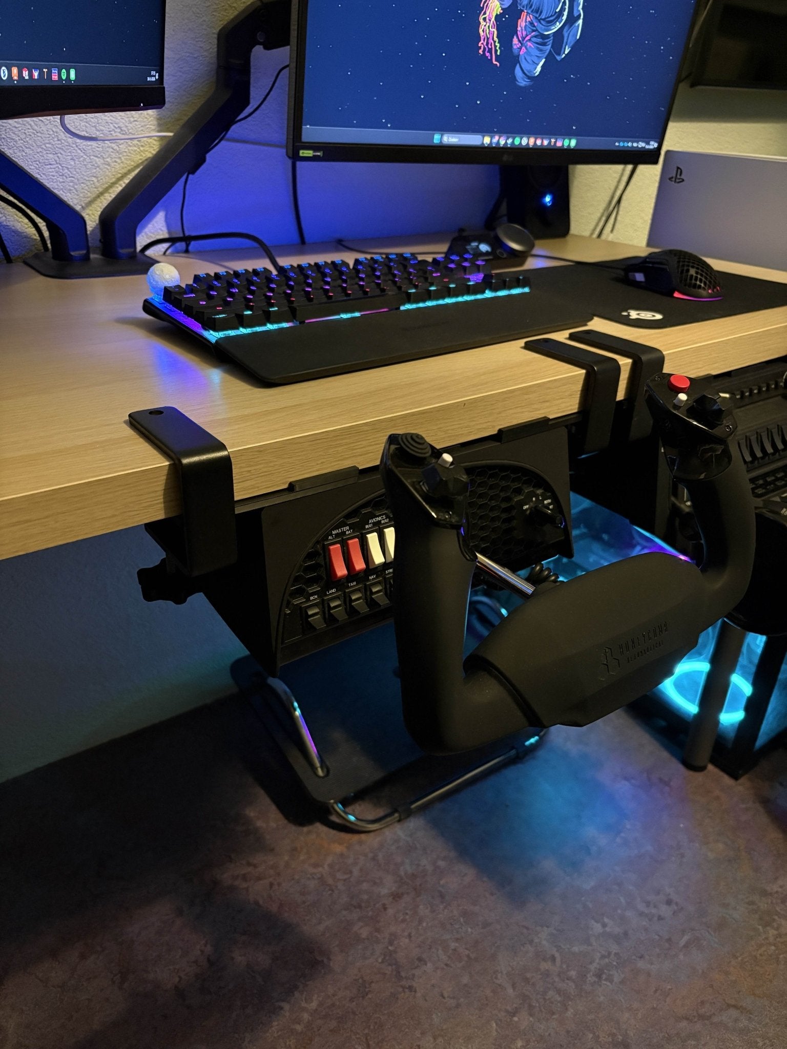 Honeycomb Alpha & Bravo Flight Sim Under Desk Mounts - Pjotr3DShop