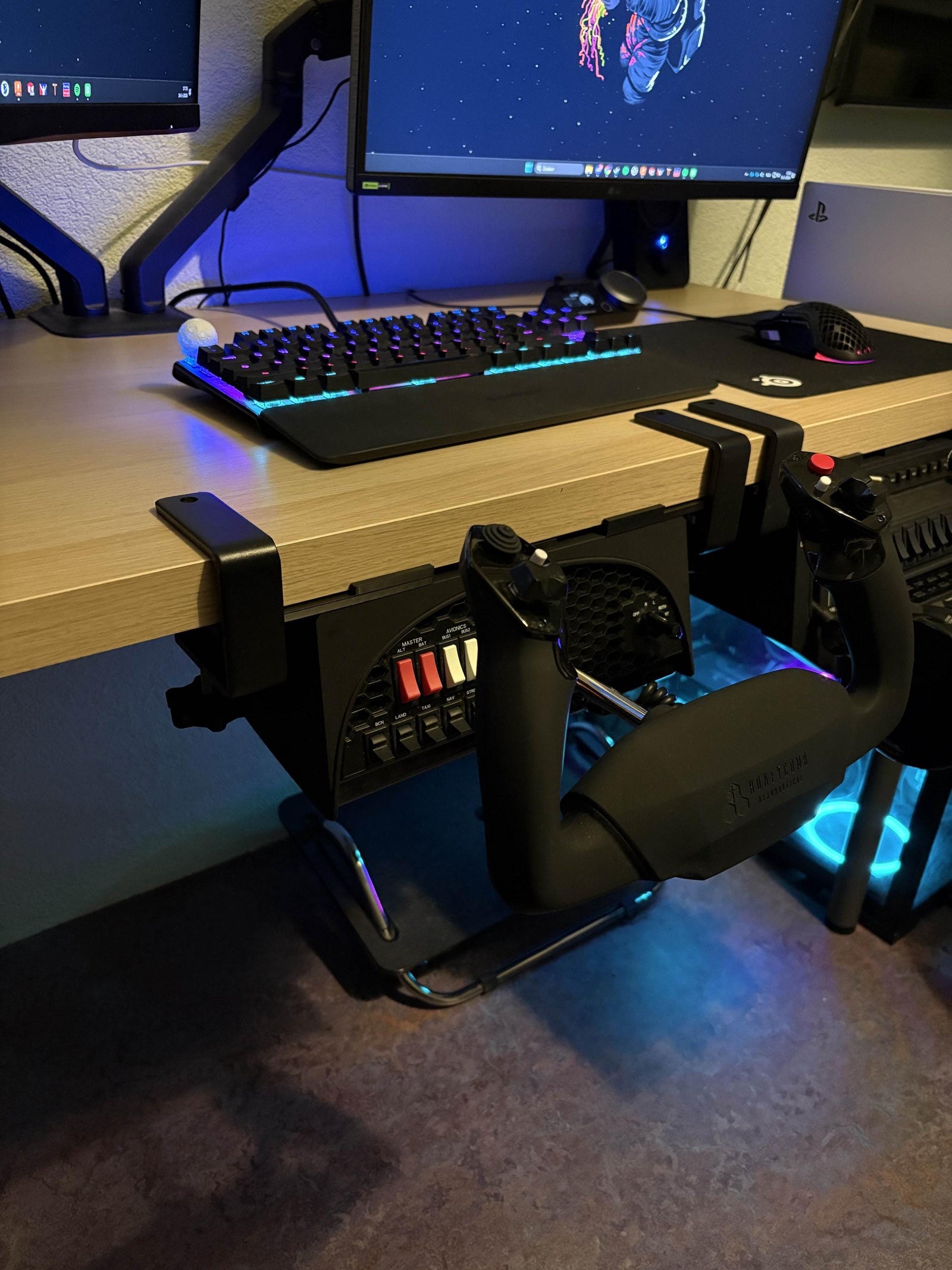 Honeycomb Alpha Bravo Flight Sim Under Desk Mounts
