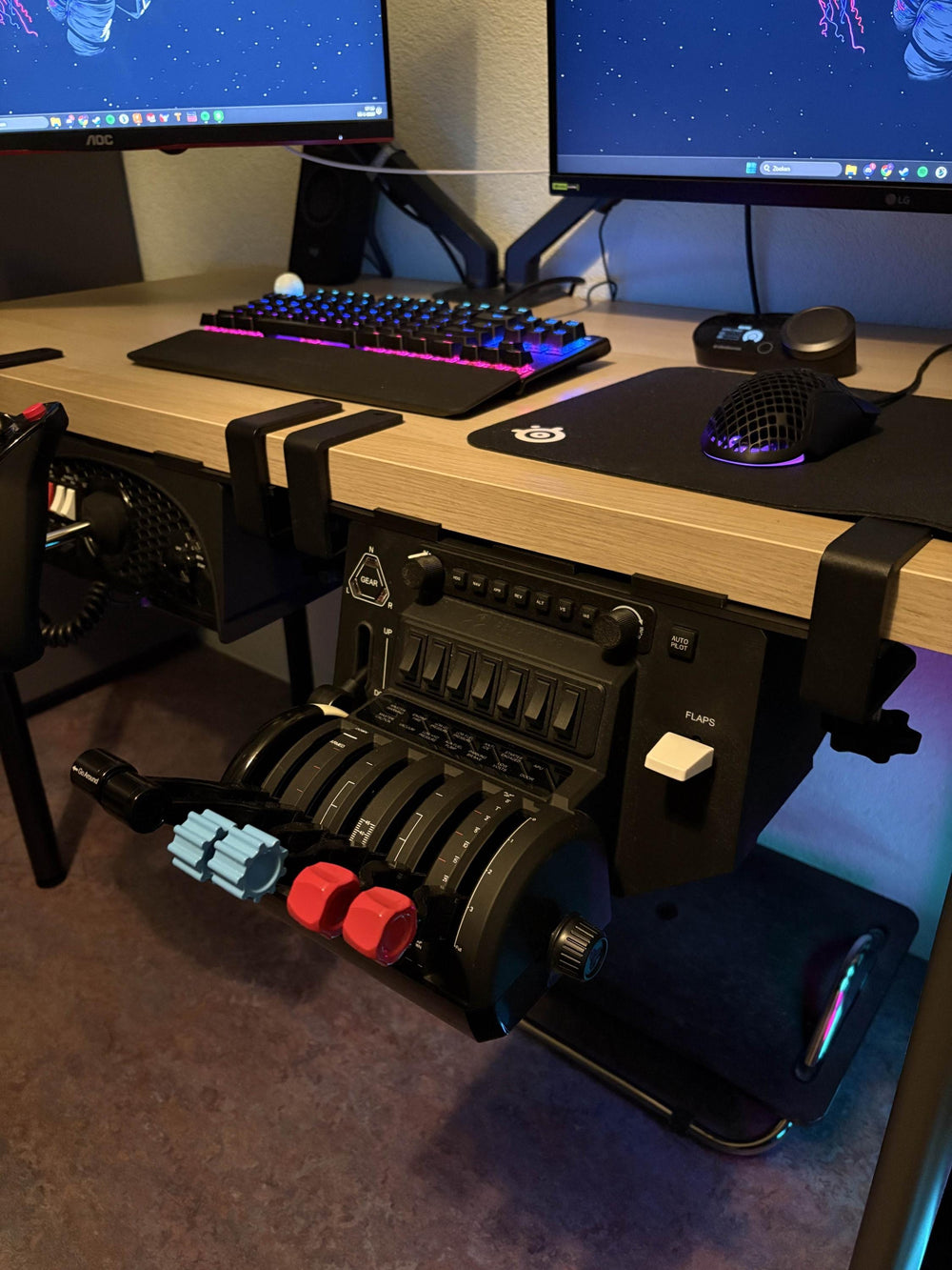 Honeycomb Alpha Bravo Flight Sim Under Desk Mounts