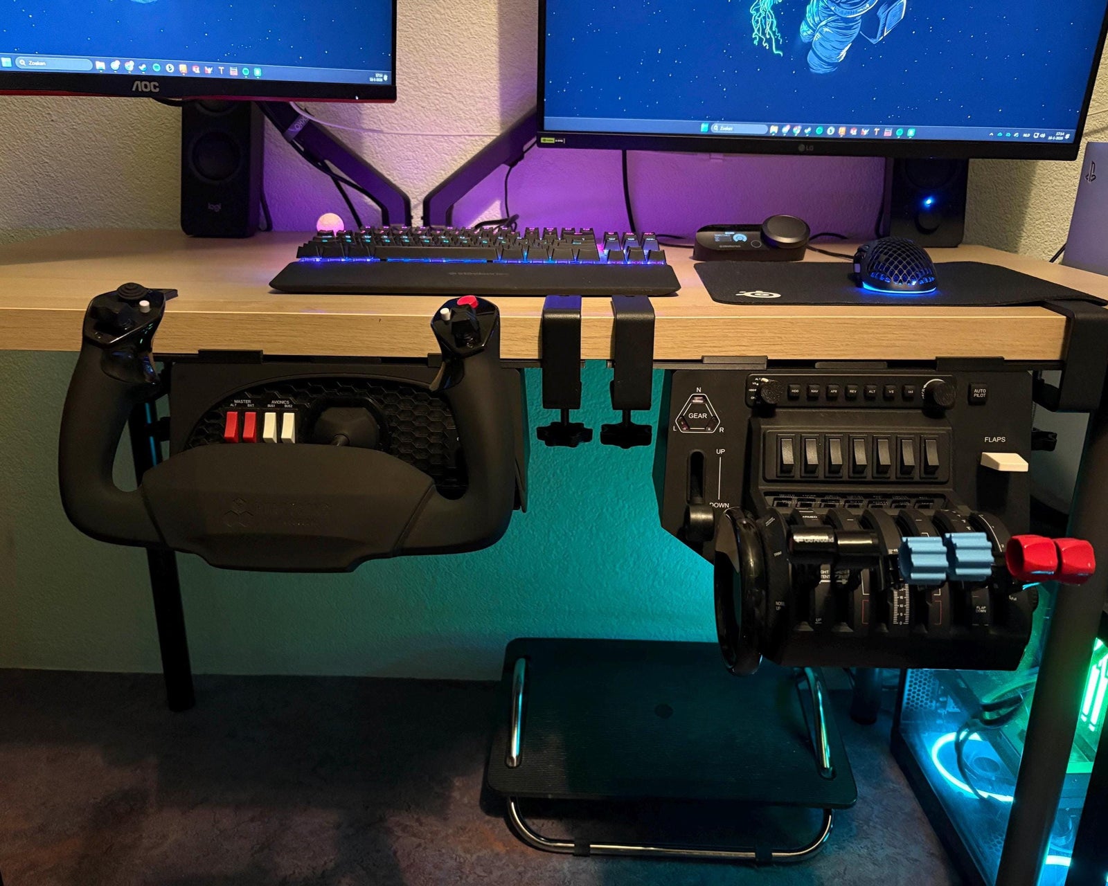 Honeycomb Alpha Bravo Flight Sim Under Desk Mounts