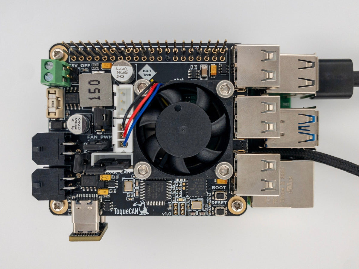 Isik's Tech ToqueCAN for Raspberry Pi: 2× CAN, 3-Port USB Hub, 24V to 5V 5A (Pre-Order) - Pjotr3DShop