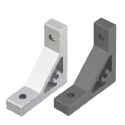 MISUMI HBKUS5 ultra-thick 90 degree bracket with tabs in silver and HBKUSB5 in black